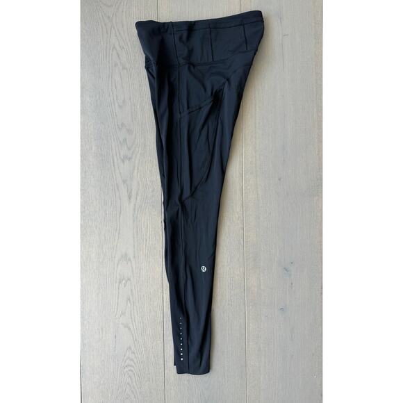 Lululemon Fast & Free Black Crop Leggings Nulux 19 Yoga, Running, Women's Size 4 - Picture 3 of 6
